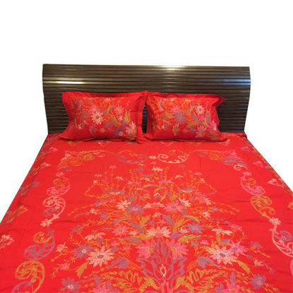 Picture of Bed Sheets Red Cotton