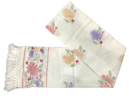 Picture of Shawl-Kashmeri flower-White-A740
