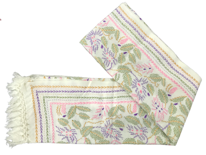Picture of Shawl-Vella Flower-White-742